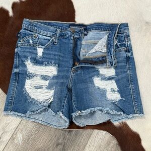 Rock & Republic Distressed Blue Jean Shorts